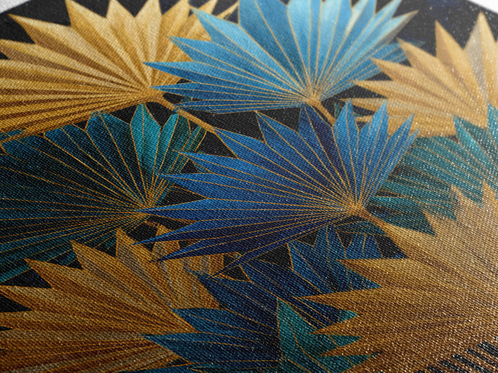 Golden Palm Fronds Arranged Canvas Print, Art Deco Art, Gallery Decor, Living Room Decor, Fine Art, Glamour, Wall Art, ADA-2x3-16