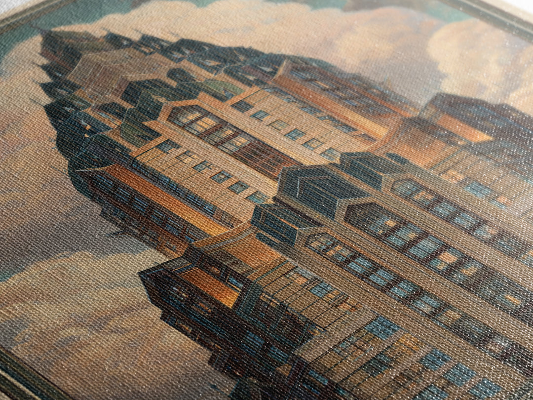 Stylized Skyscraper Crown Canvas Print, Art Deco Art, Wall Decor, Living Room Decor, Fine Art, Glamour, Abstract Art, ADA-2x3-54