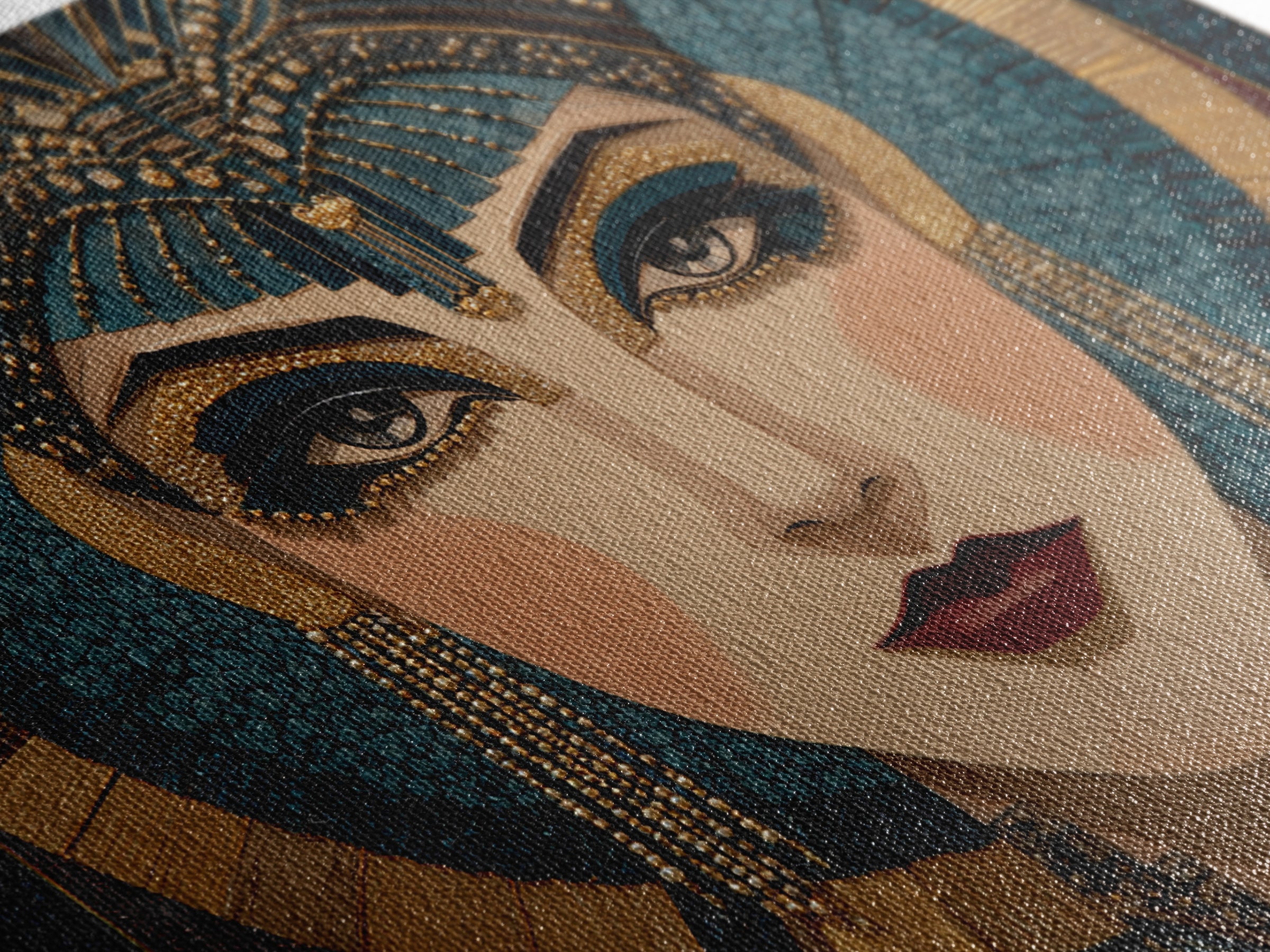 Flapper Portrait with Pearl Strands and Dramatic Framed Canvas Print, Art Deco Art, Boho, Living Room Decor, Fine Art, Glamour, ADA-3x2-18