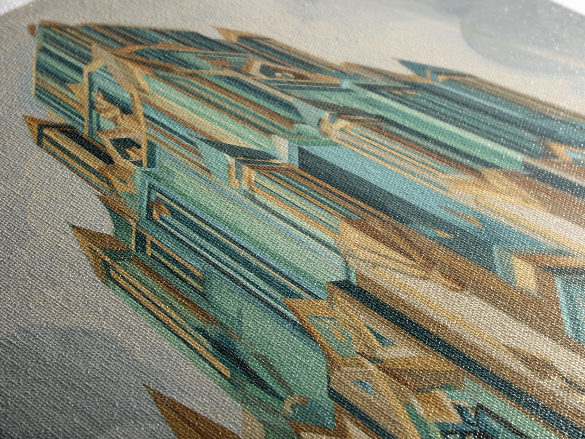 Stylized Skyscraper Crown Canvas Print, Art Deco Art, Art Deco Wallpaper, Living Room Decor, Fine Art, Glamour, ADA-3x2-98
