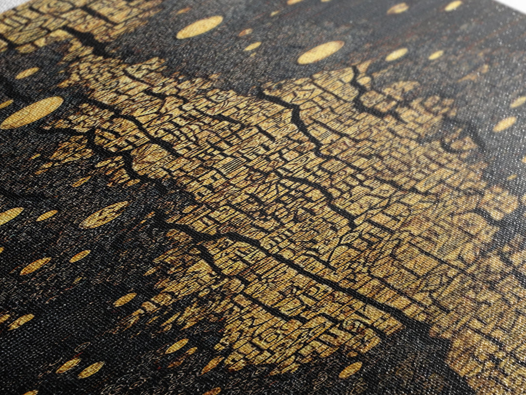 Black And Gold Ancestral Path, Abstract African Art, Luxury Wall Art, Spiritual Decor, Premium Canvas Print Gift For Home