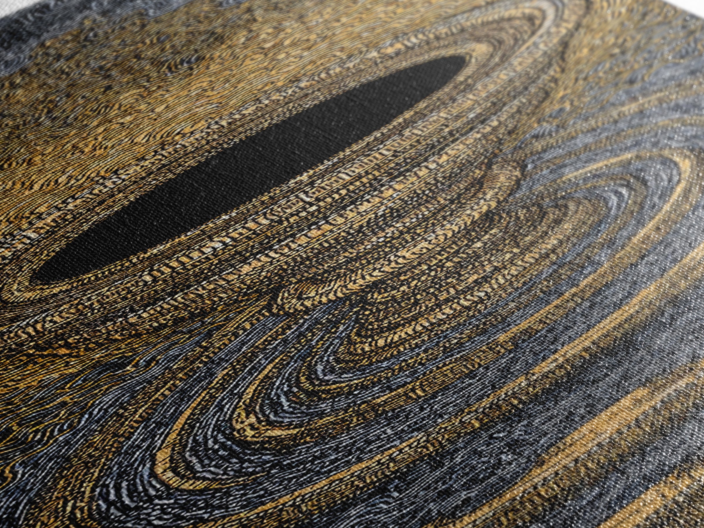 Golden Chalice Portal With Rippling Rings Canvas Print, Black And Gold Wall Art, Luxury Abstract Decor, Statement Art Gift