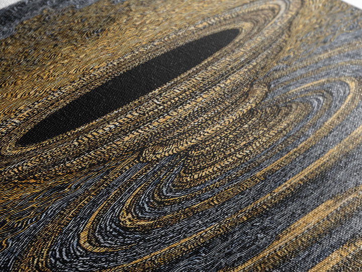 Golden Chalice Portal With Rippling Rings Canvas Print, Black And Gold Wall Art, Luxury Abstract Decor, Statement Art Gift
