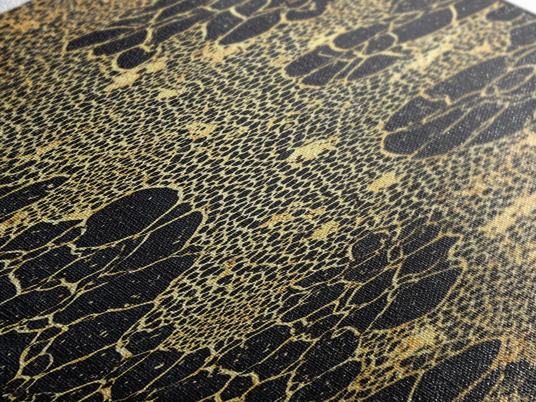 Gold Black Giraffe Pattern Abstract Wall Art, African Safari Canvas Print, Luxury Modern Tribal Decor, Earth Tone Home Gift