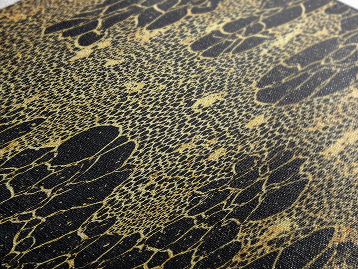 Gold Black Giraffe Pattern Abstract Wall Art, African Safari Canvas Print, Luxury Modern Tribal Decor, Earth Tone Home Gift