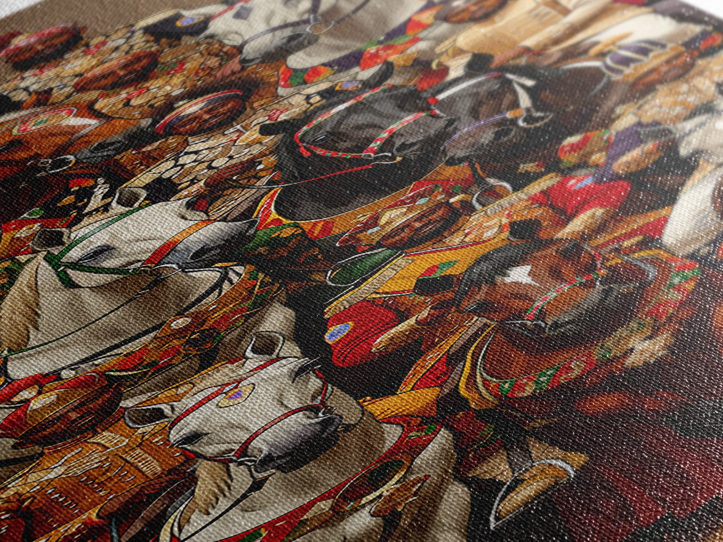 Regal African Horseback Warriors In Ceremony Wall Art, African American Art, African Tribal Decor, Afrocentric Artwork Gift