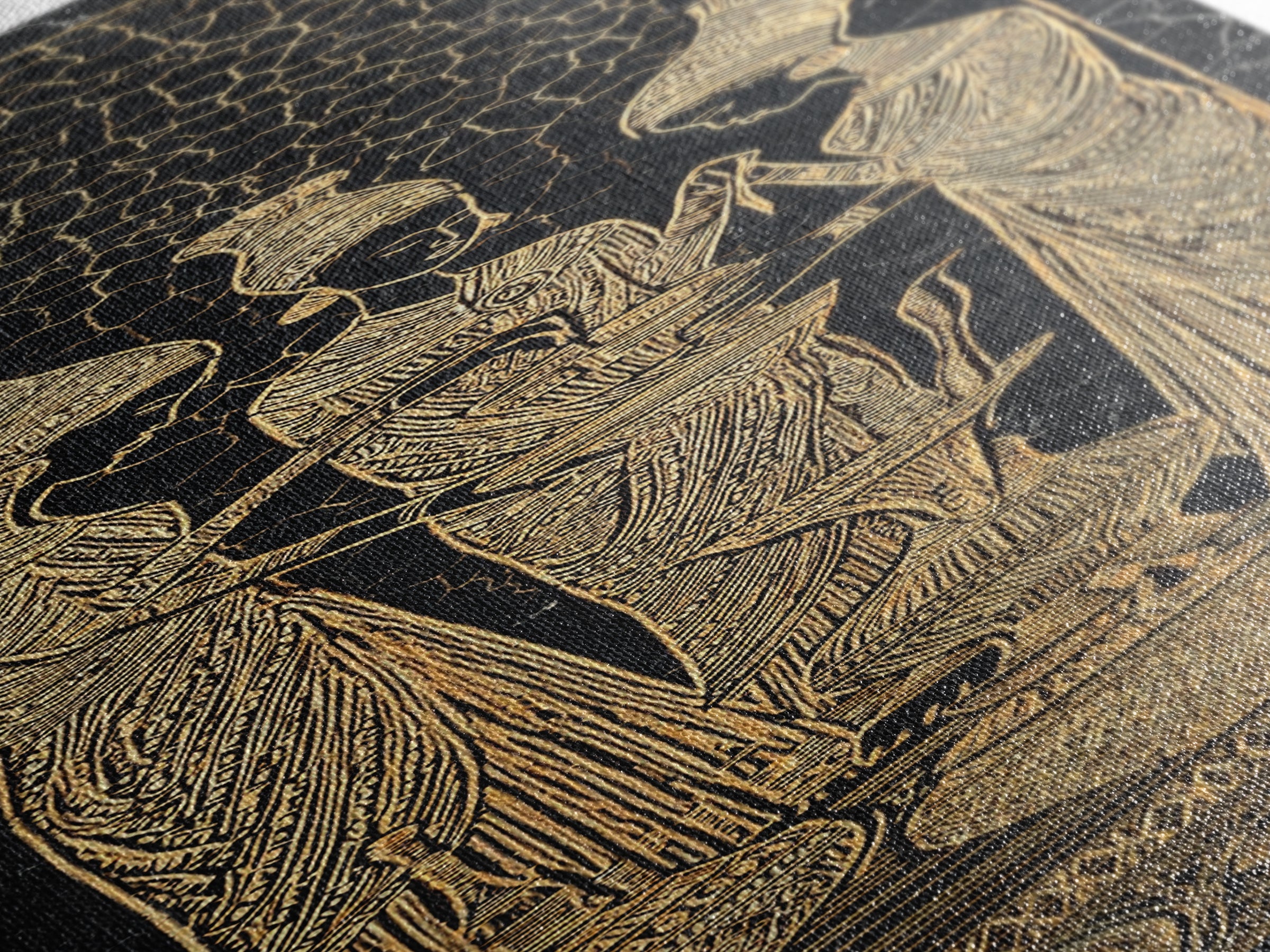 Golden African Women Ritual Wall Art, Ancient Egyptian Inspired Black Gold Canvas, Afrocentric Decor, Tribal Ceremony Print