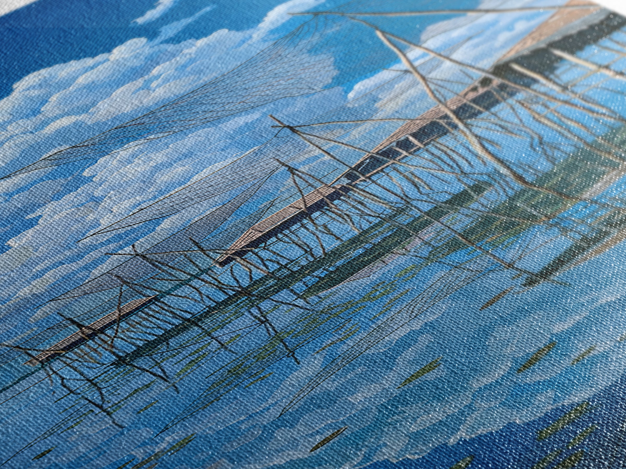 Blue African Fishing Nets Wall Art, Lake Landscape Canvas Print, Coastal Safari Decor, Serene Water Scene Art Gift For Home Decor