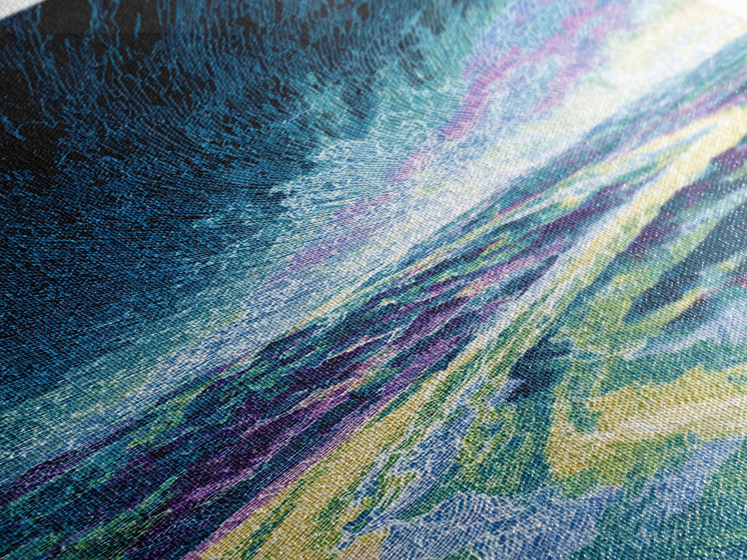 Blue Cosmic River Abstract Canvas Print, Mystical Wall Art, Modern Psychedelic Landscape, Unique Home Decor Gift For Him