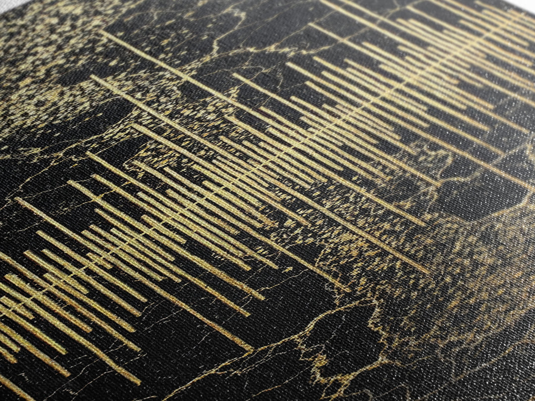 Black And Gold Abstract Soundwave Wall Art, Luxury Canvas Print, Modern Geometric Decor, Elegant Statement Home Decor Gift