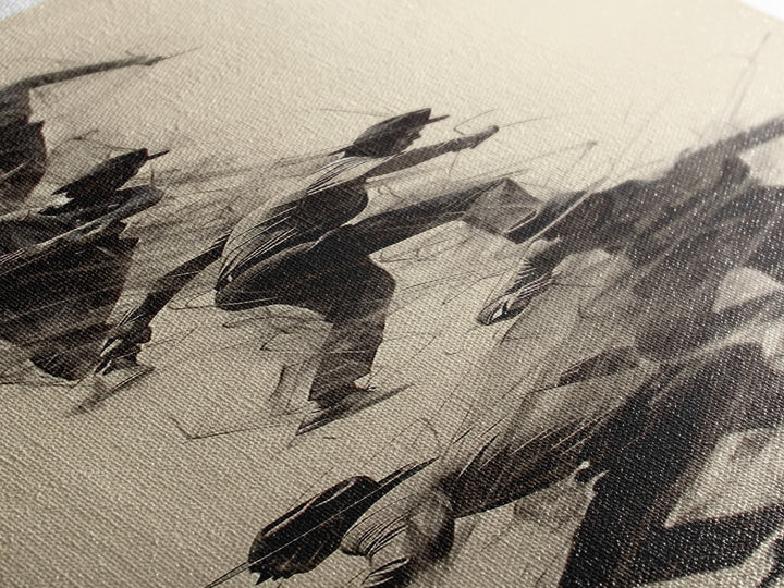 Dynamic African Climber Wall Art, Charcoal Motion Figures, Black Athlete Sketch, Modern Minimalist Decor For Home Gallery
