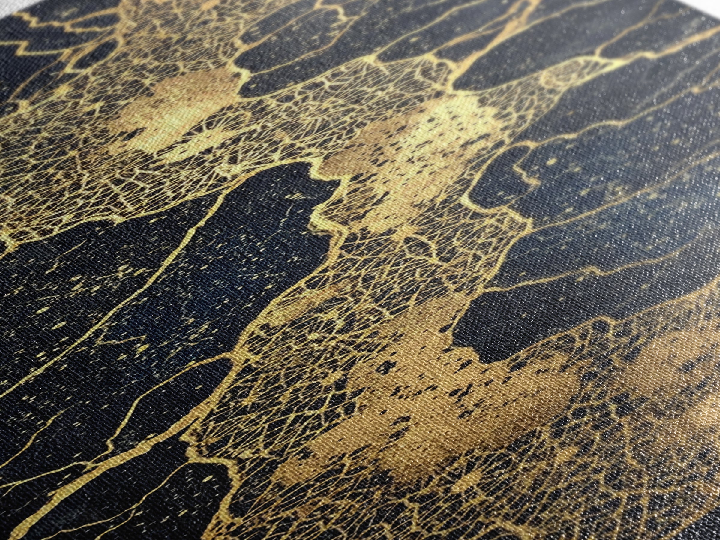 Black And Gold River Veins Wall Art, Abstract Geometric Texture, Luxury Canvas Decor, Modern Office Decor, Statement Gift