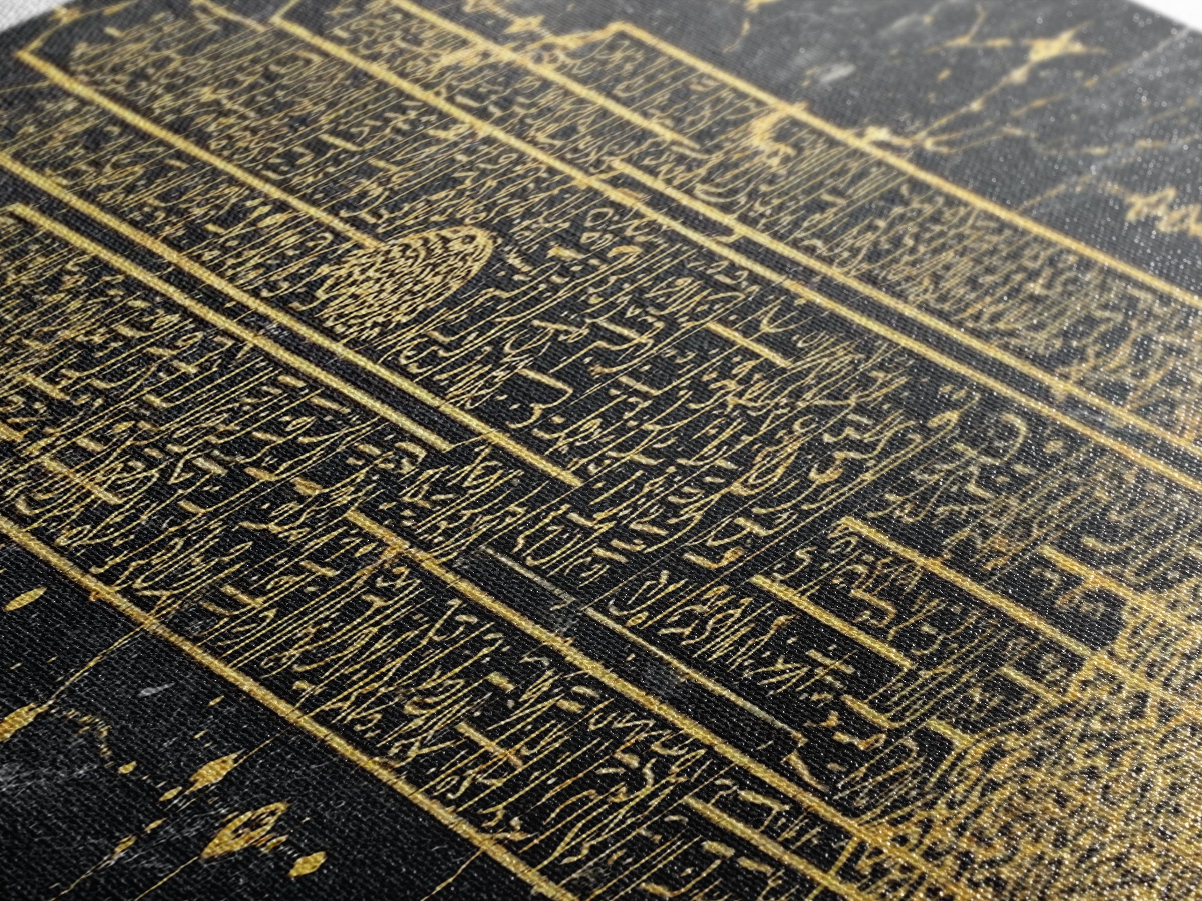 Gold Futuristic Obelisk Glyph Wall Art, African Abstract Canvas Print, Black Gold Geometric Decor, Luxury Statement Gift