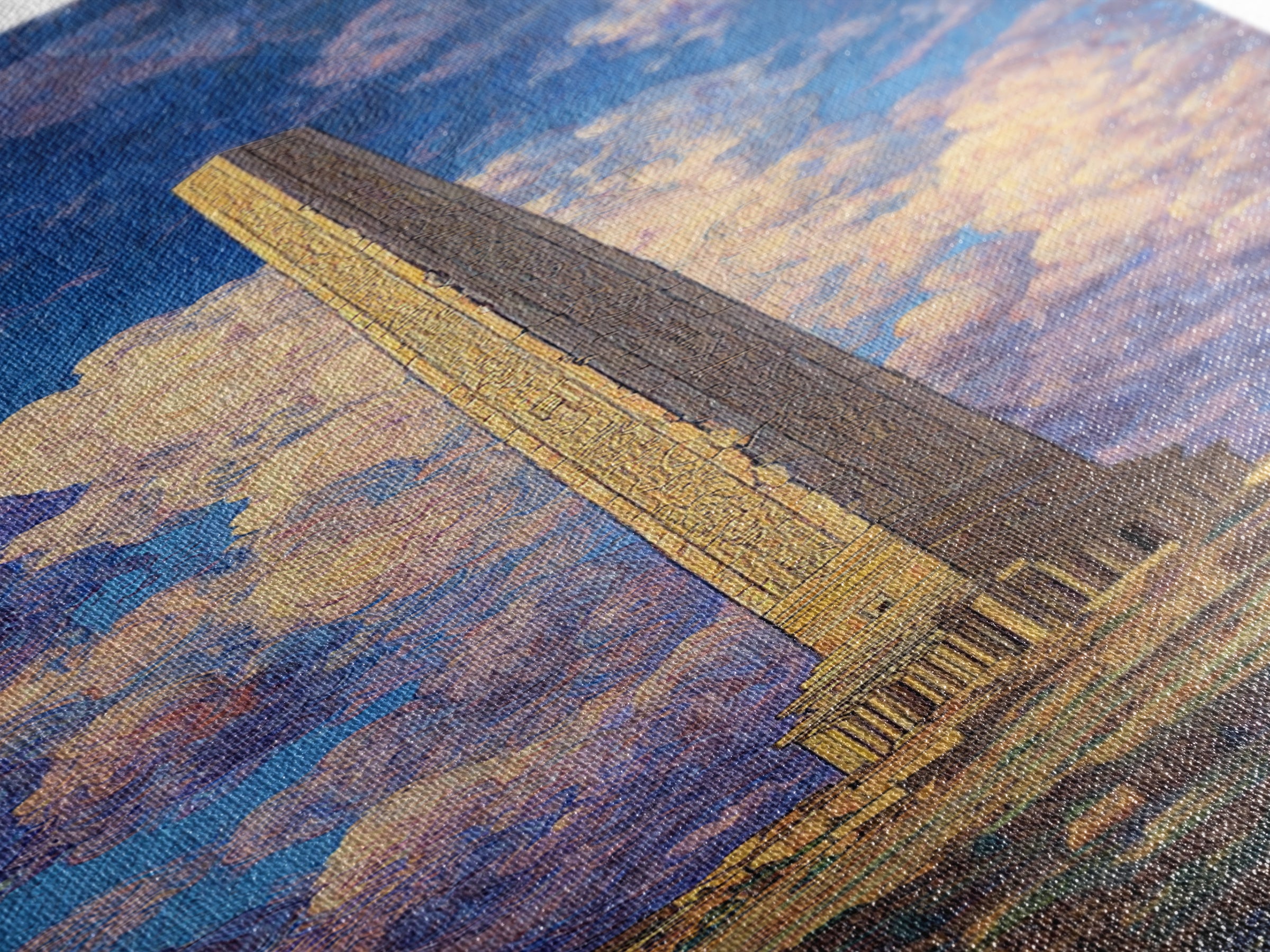 Ancient Obelisk Monument Landscape Wall Art, Egyptian Inspired Canvas Print, Dreamy Sky Home Decor, Historic Travel Poster