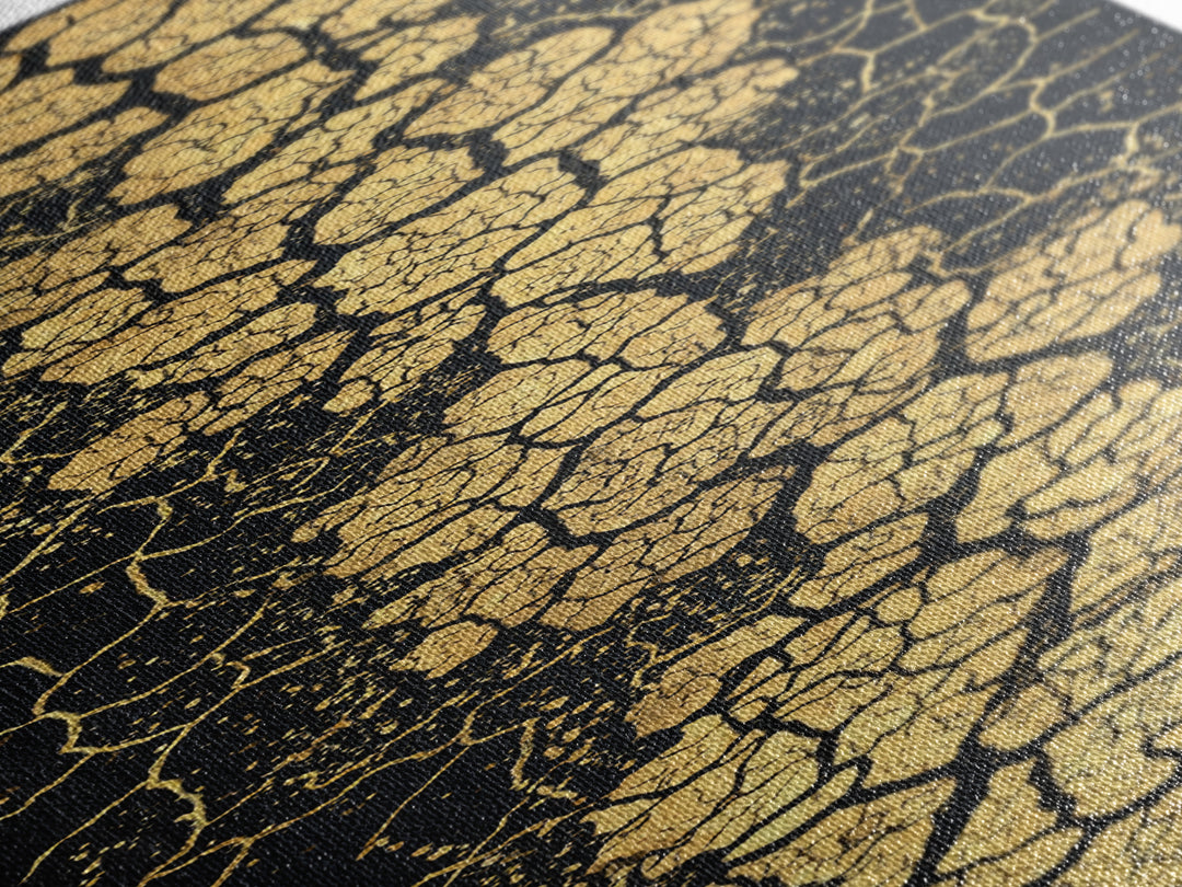 Gold Crackle River On Black Abstract Canvas Print, Luxury Art, Black And Gold Art, Statement Wall Art, Elegant Home Decor