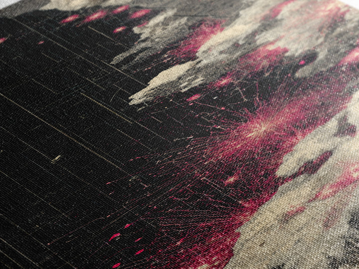 Black Pink Cosmic Map Wall Art, Abstract African Landscape Canvas Print, Modern Digital Art, Urban Statement Home Decor Gift