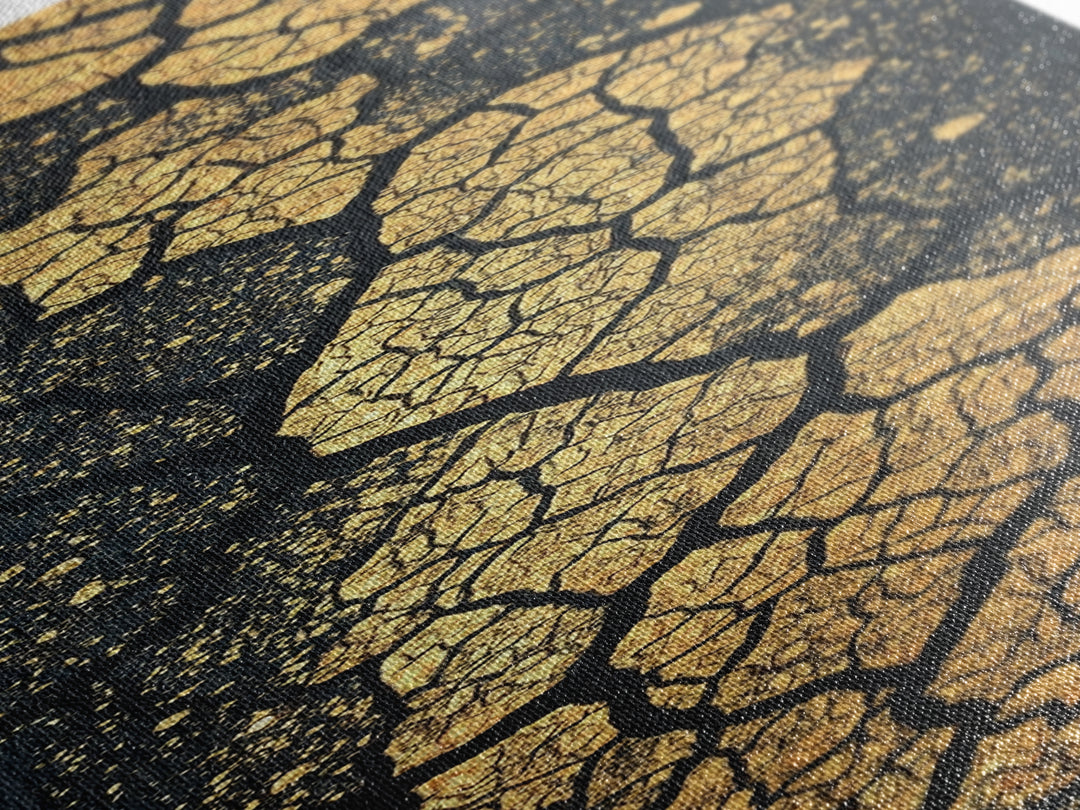 Gold Cracked Earth African Wall Art, Abstract Texture Canvas Print, Black And Gold Design, Modern Statement Home Decor Gift