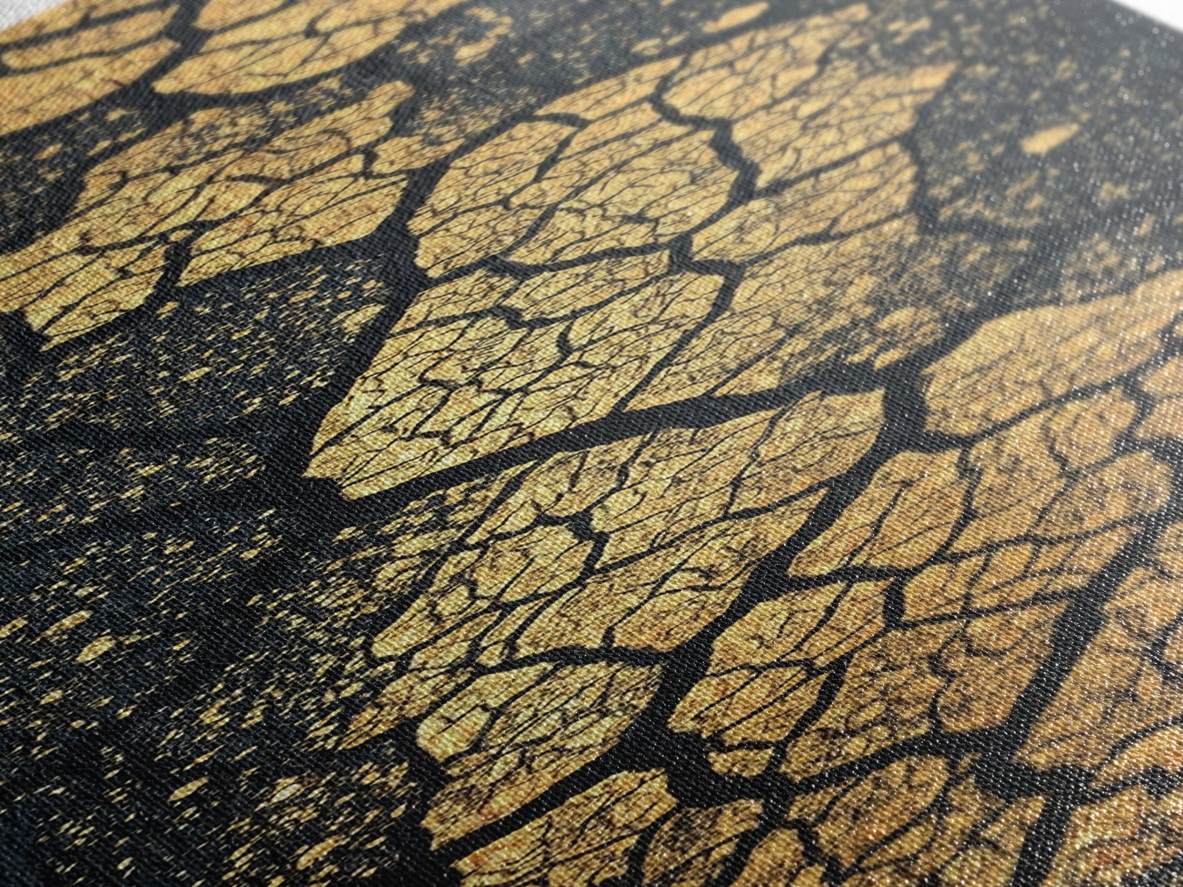 Gold Cracked Earth African Wall Art, Abstract Texture Canvas Print, Black And Gold Design, Modern Statement Home Decor Gift
