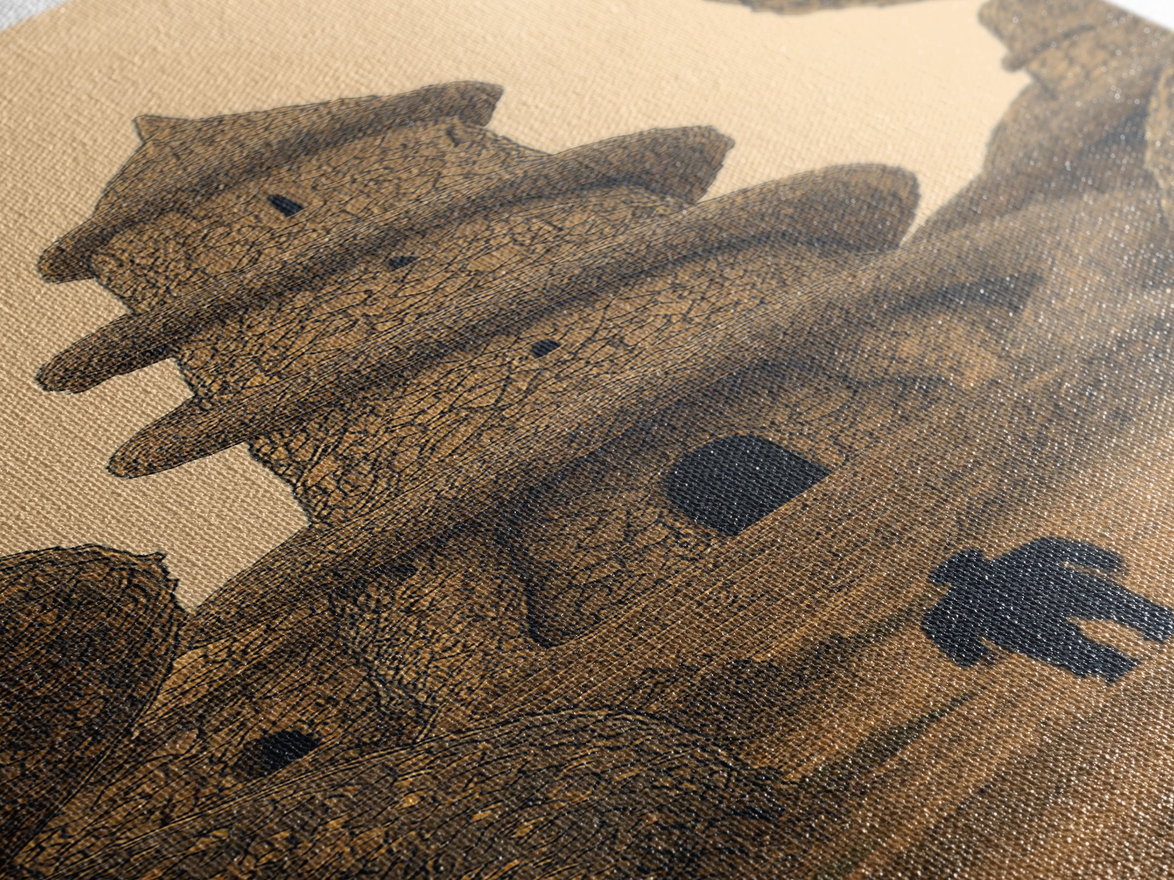 Surreal Sand Castle Tower With Lone Traveler Wall Art, Fantasy Architecture Print, Earth Tone Decor, Statement Piece Gift
