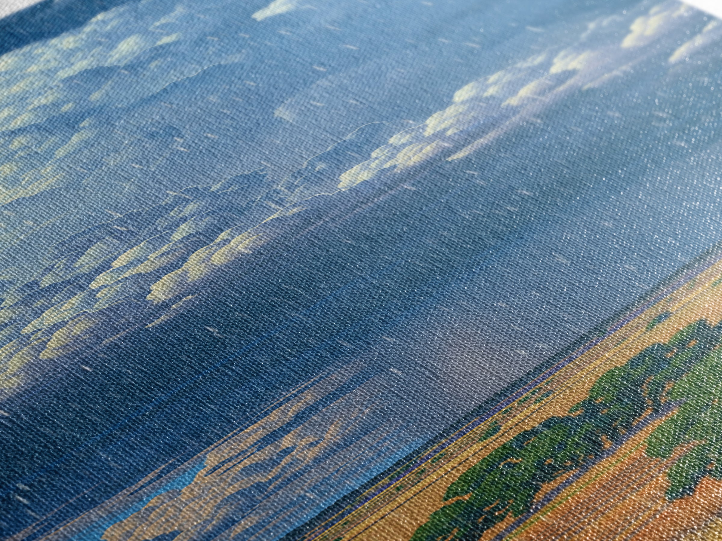 Sunlit Rain Shaft Over African Plains Framed Canvas Print, Blue Sky Landscape Wall Decor, Serengeti Nature Art Gift For Living Room