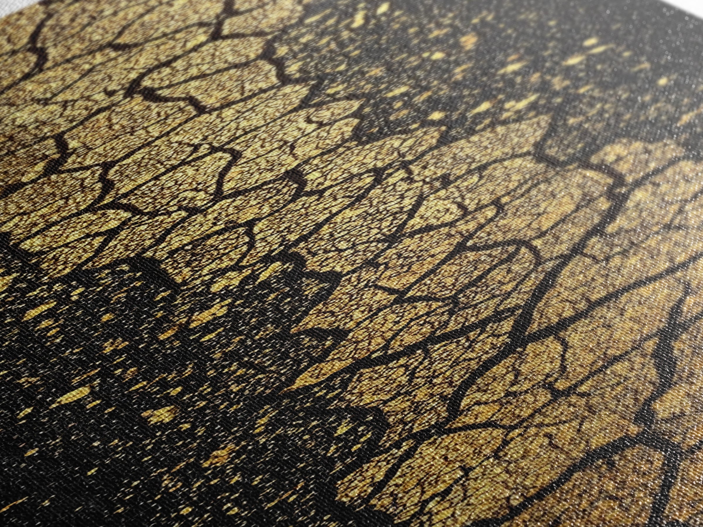 Cracked Gold Earth Texture On Deep Black Canvas Print, Abstract African Art, Luxury Wall Decor, Modern Minimalist Artwork