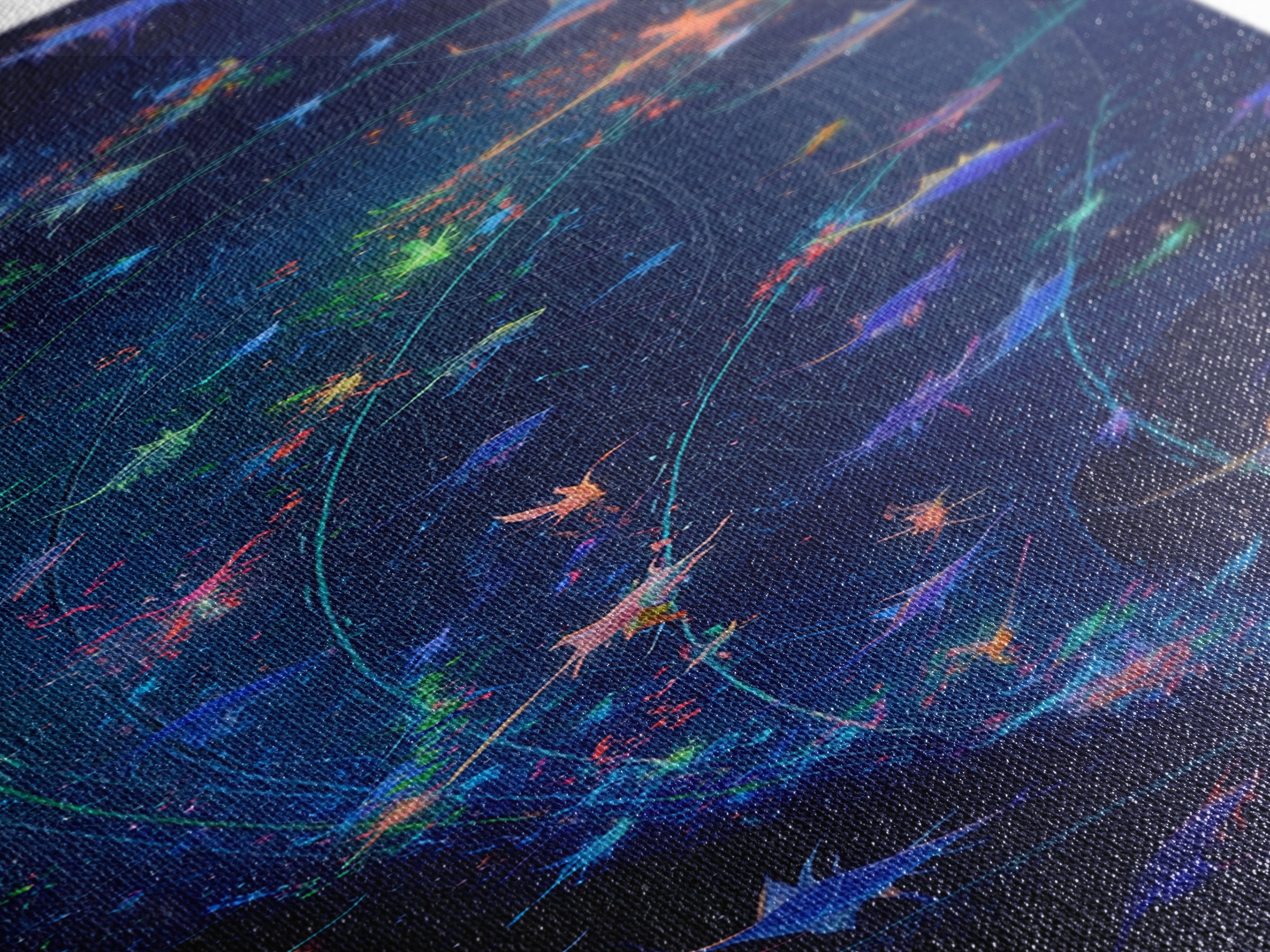 Cosmic Manta Rays In Galaxy Wall Art, Colorful Ocean Canvas Print, Celestial Sea Life, Dreamy Blue Bedroom Decor, Nature Scene Art