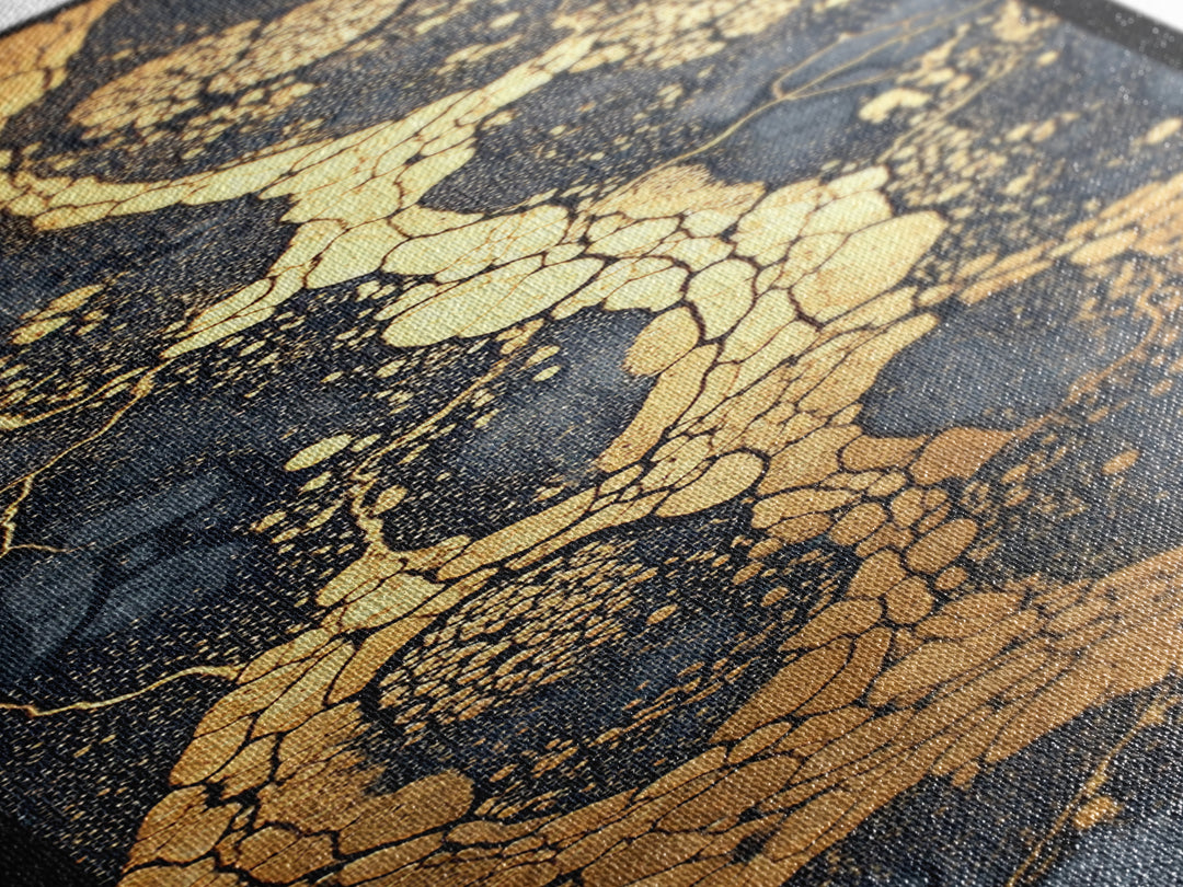 Black Marble Gold Vein Abstract Wall Art, Kintsugi Style Canvas Print, Luxury Modern Decor, Earth Tone Statement Art, Bold Home Decor