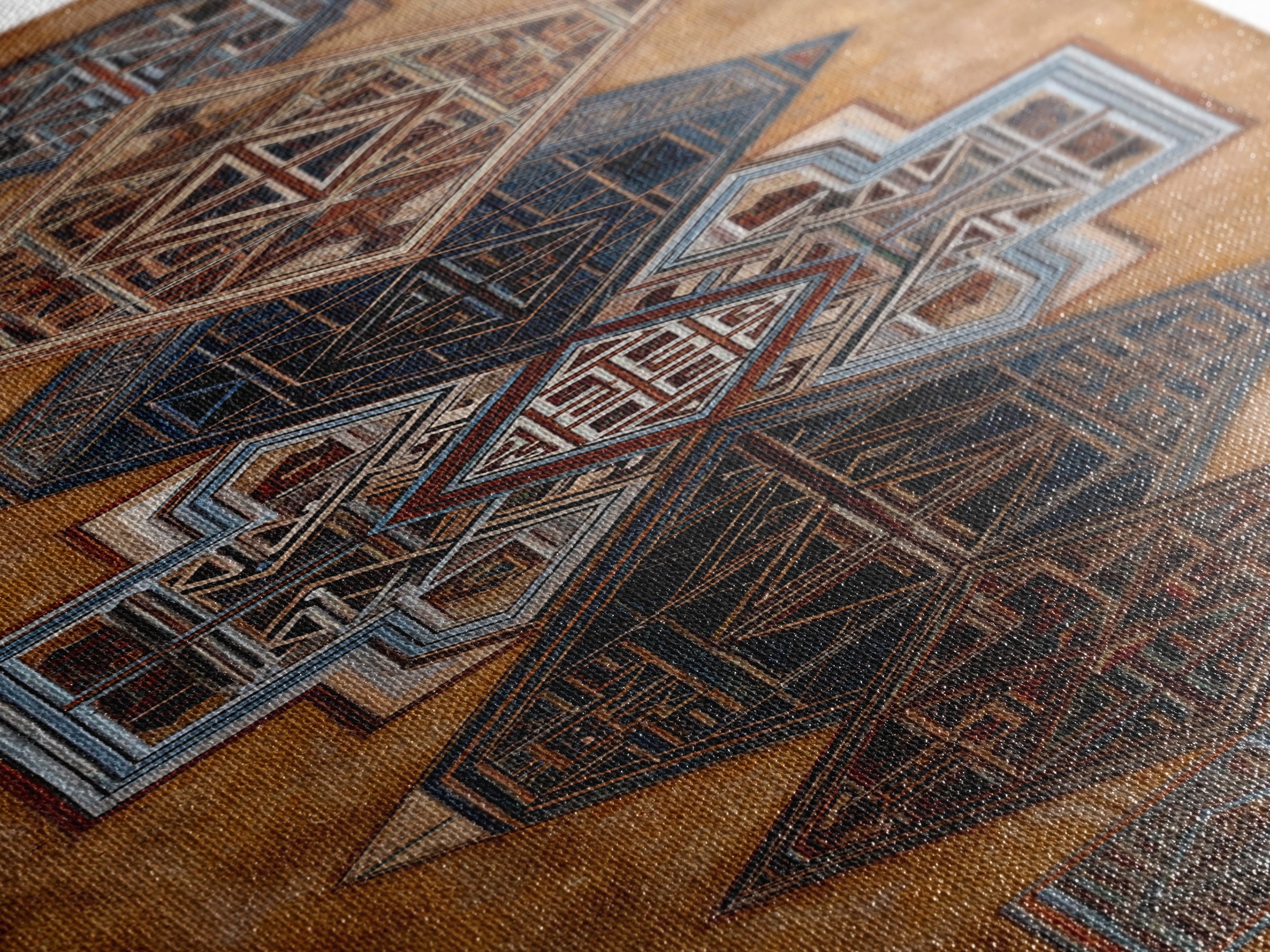 Geometric African Textile Pattern Canvas Print, Tribal Mud Cloth Wall Art, Earth Tone Cultural Decor For Boho Home Decor