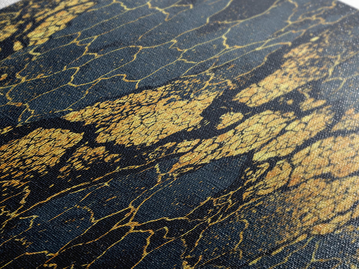 Black Gold Cracked Stone Abstract Wall Art, African Abstract Canvas Print, Luxury Marble Texture Modern Office Decor Gift