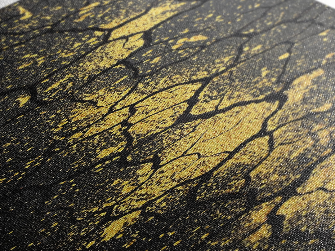 Cracked Black Stone With Gold Vein Wall Art, Abstract African Art Print, Luxury Canvas Decor, Earth Tone Home Decor Gift