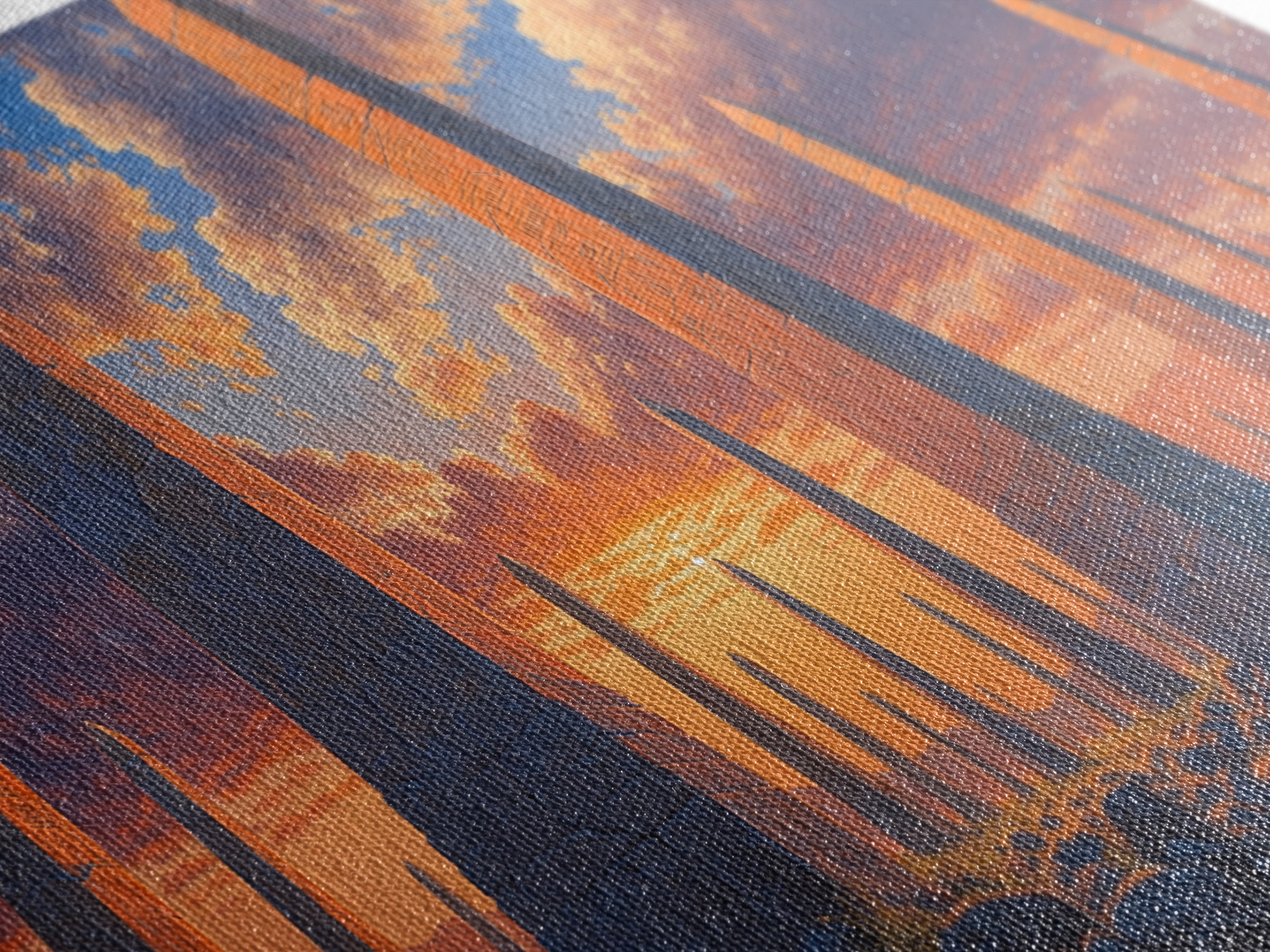 Sunset Obelisk Field Wall Art, African Egyptian Art Print, Ancient Desert Landscape, Warm Orange Statement Home Decor Gift
