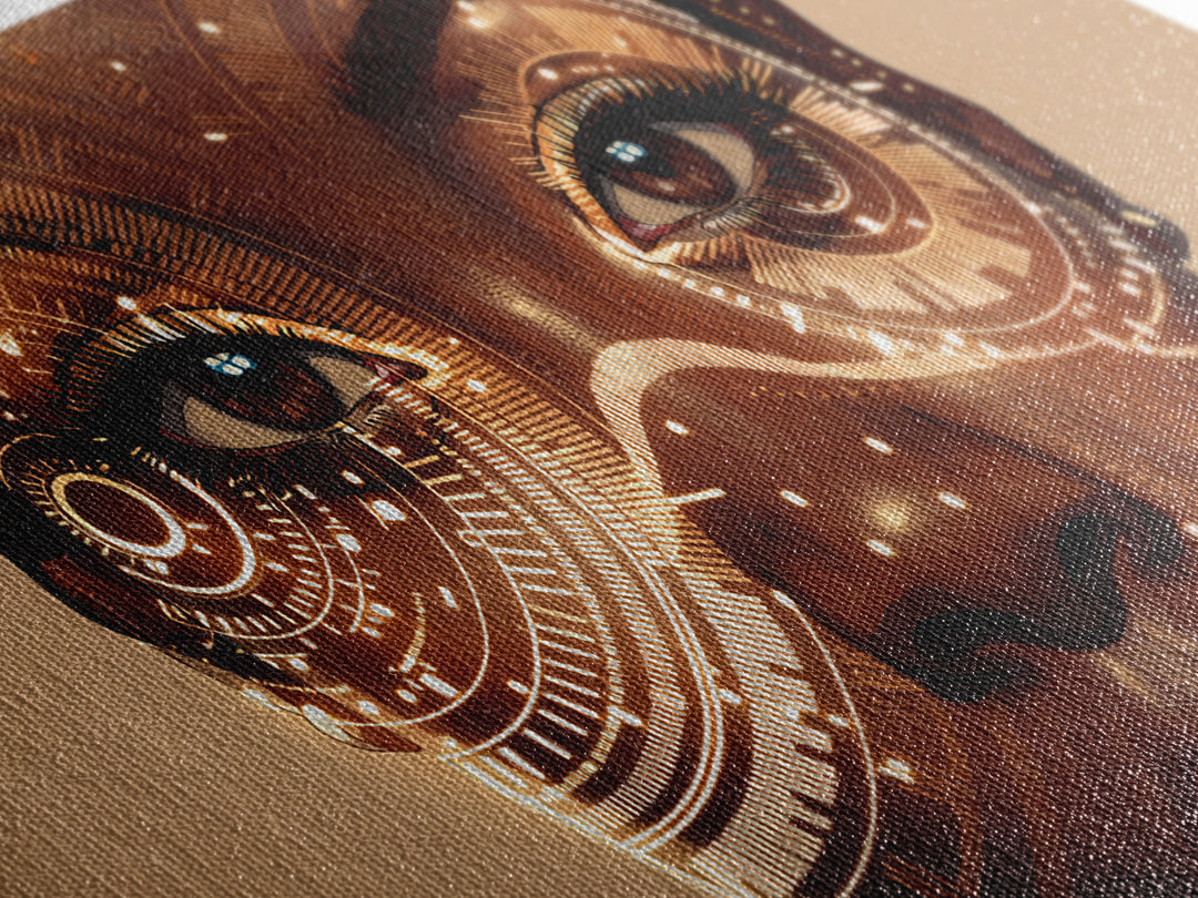 Golden Circuit African Woman Portrait Framed Canvas Print, Black Female Art, Afrocentric Wall Art, Luxury Canvas Art Decor