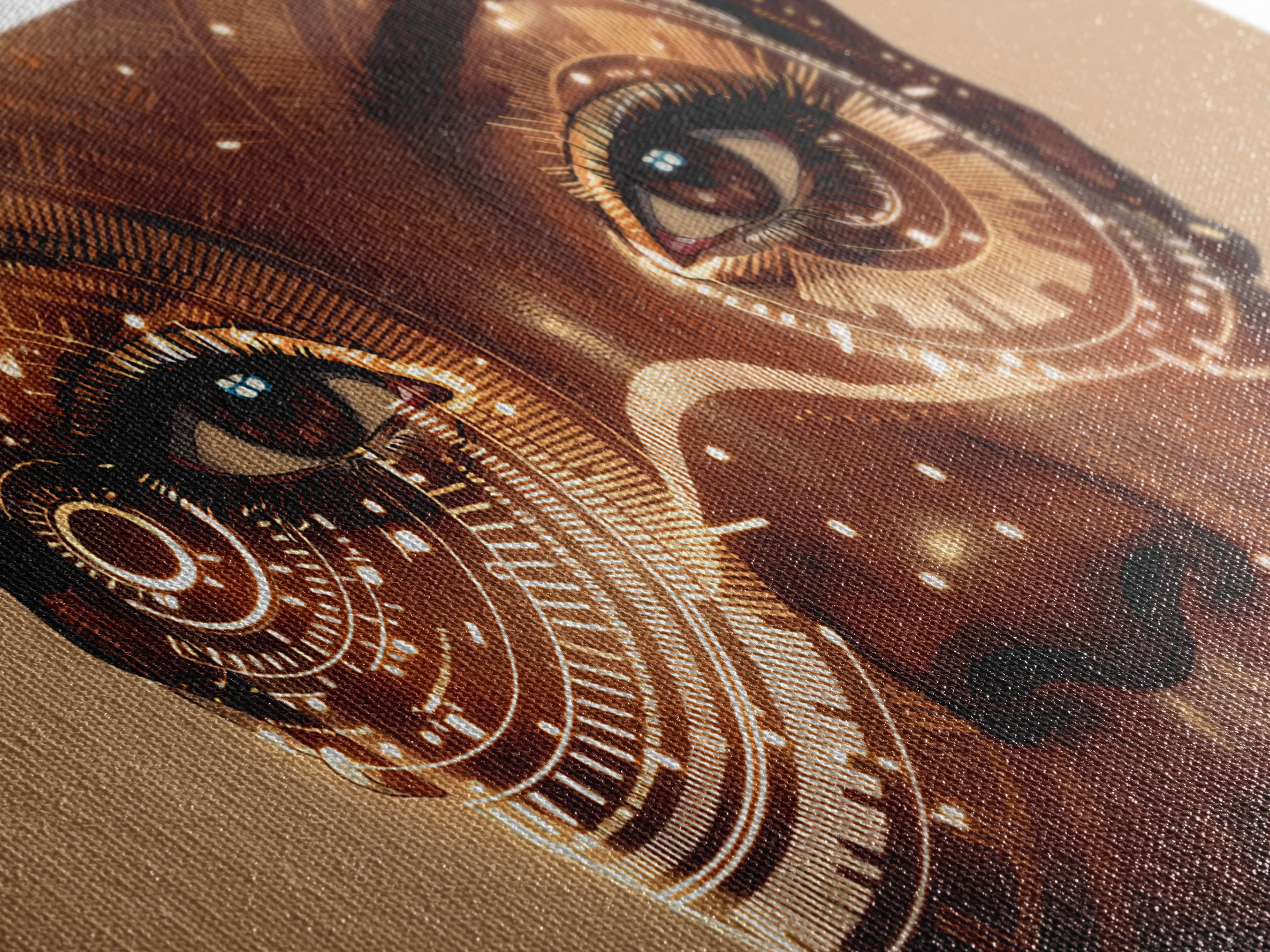 Golden Circuit African Woman Portrait Framed Canvas Print, Black Female Art, Afrocentric Wall Art, Luxury Canvas Art Decor