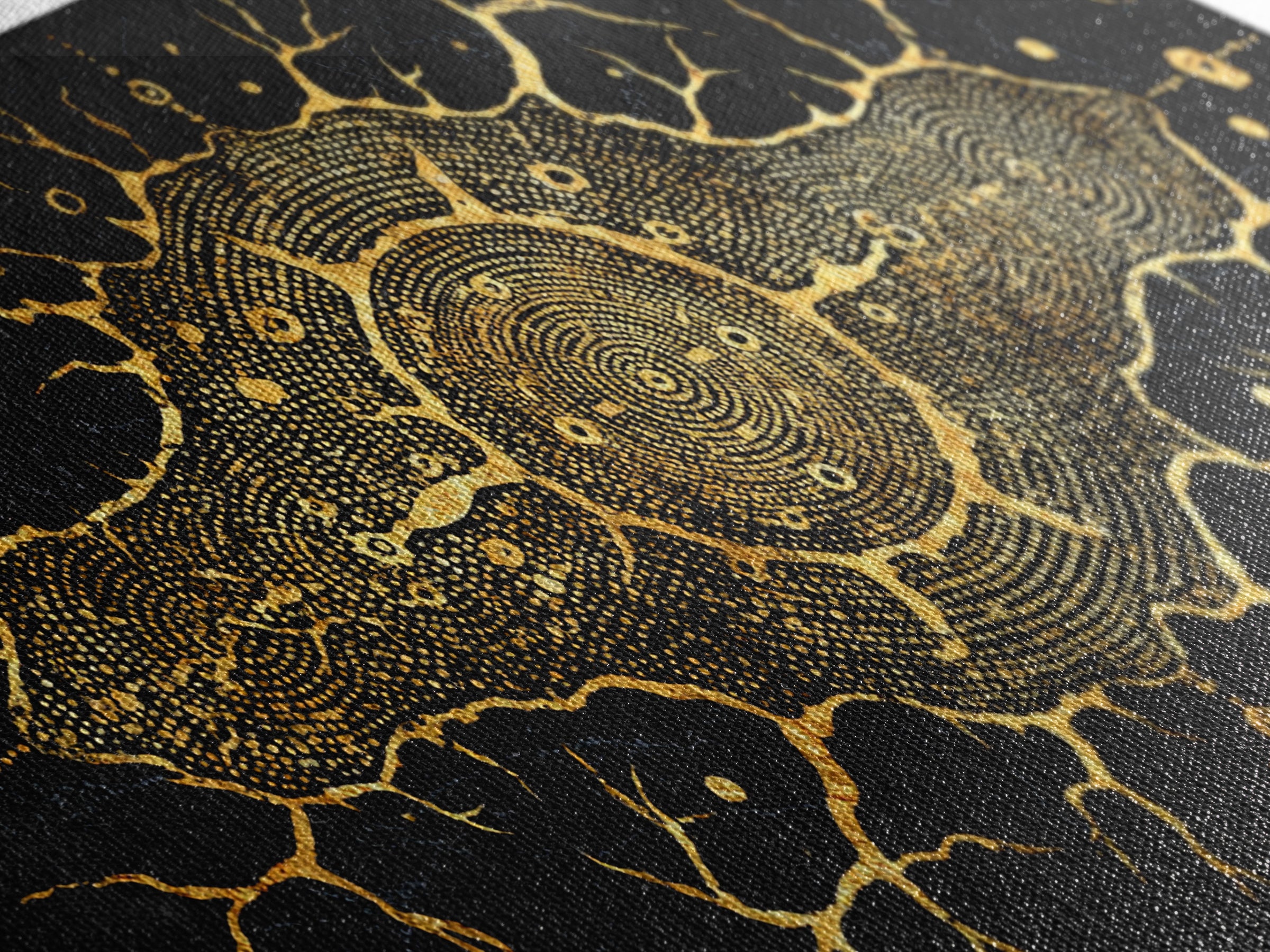 Golden Neural Tree Abstract Canvas Print, African Abstract Art, Spiritual Wall Art, Black And Gold Art, Modern Home Decor