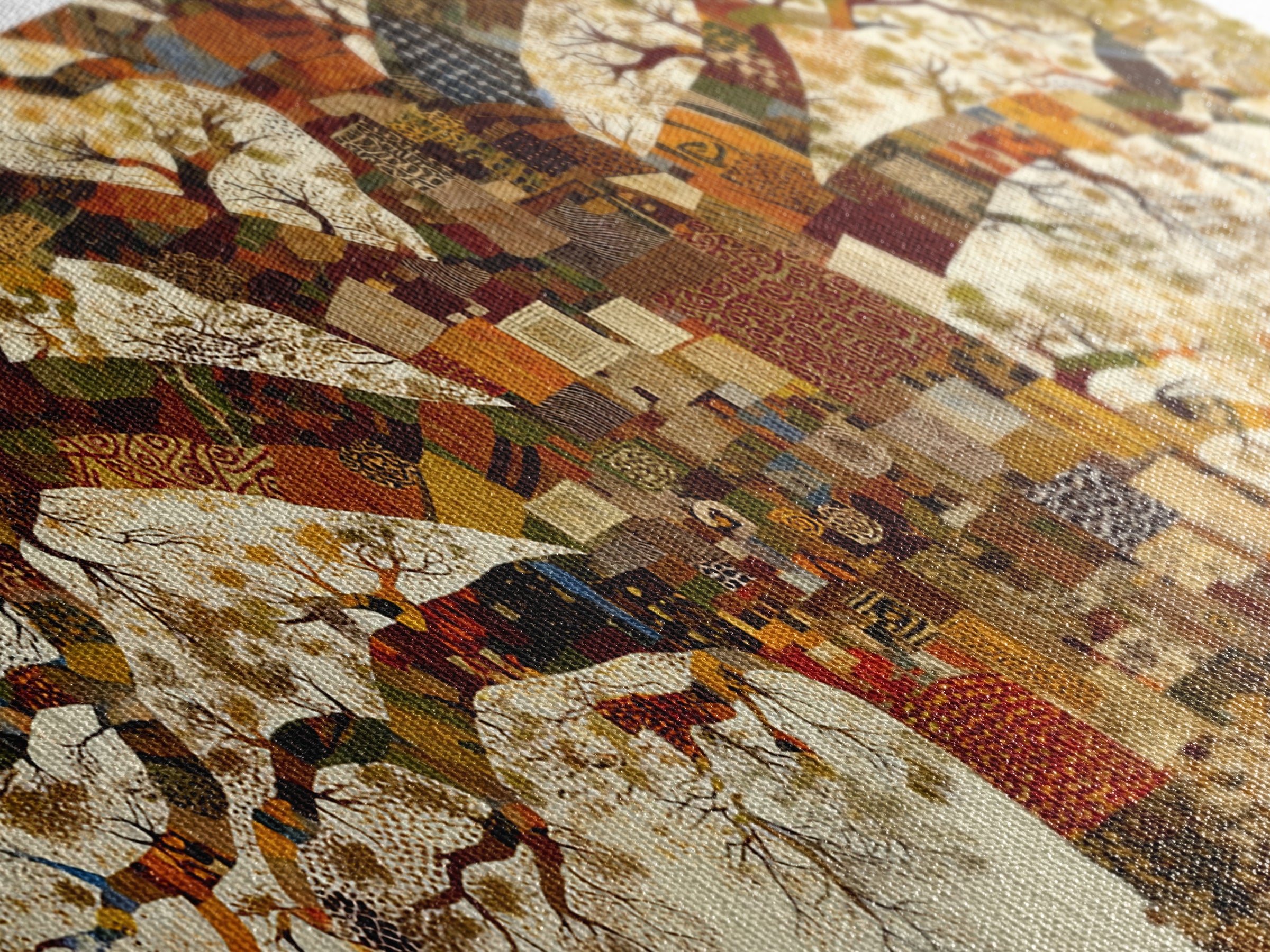 Patchwork Baobab Tree Wall Art, African Fabric Canvas Print, Ankara Pattern Decor, Afrocentric Statement Home Decor Gift