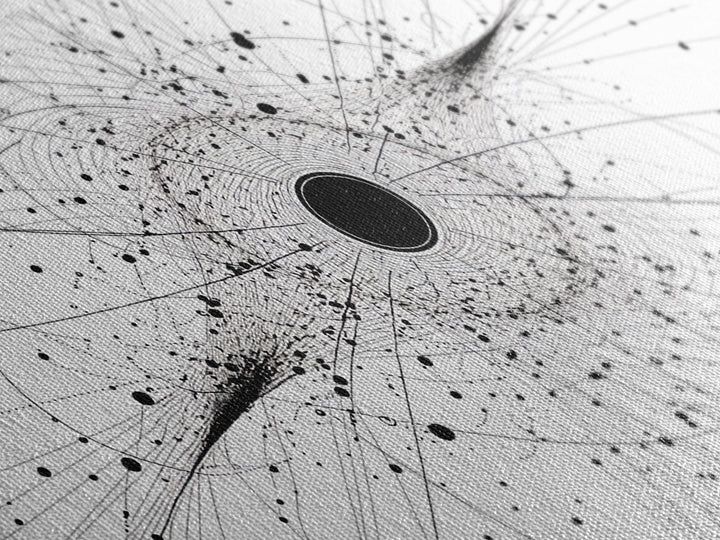 Minimal Black Hole Diagram Wall Art, Abstract Science Line Art, Modern Black And White Home Decor For Office Bedroom Gift