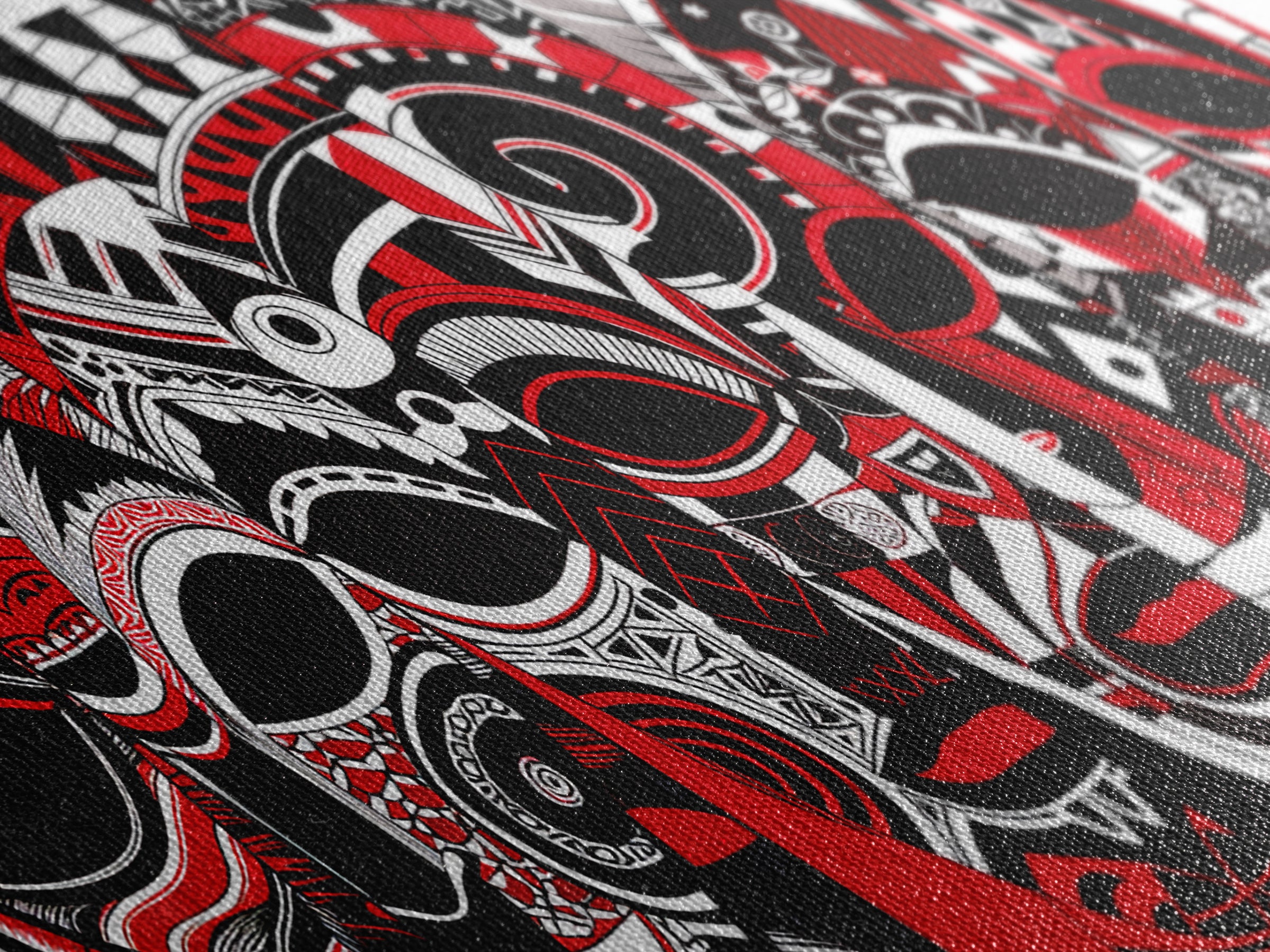 Overlapping Red Tribal Masks In Bold Pattern, African Mask Wall Art, Afrocentric Decor, Contemporary Canvas Print, Home Decor Gift
