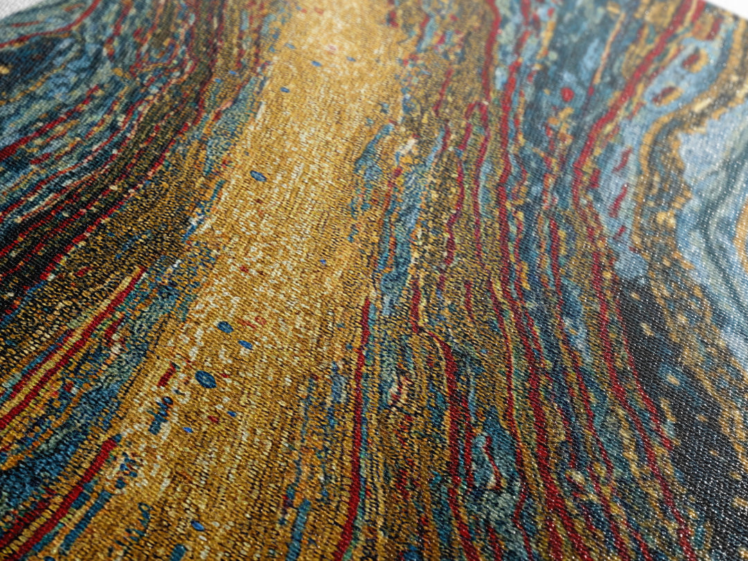 Gold And Teal Flowing Abstract Wall Art, Textured Art Print, Modern Canvas Art, Luxury Home Decor, Large Wall Decor Gift
