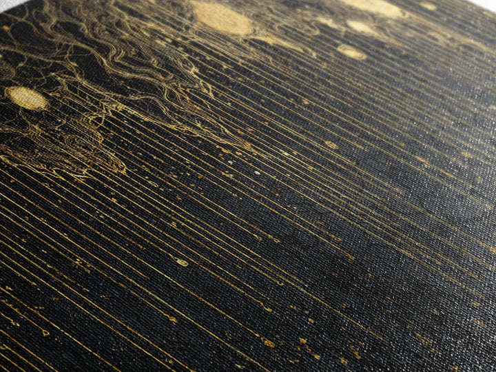 Black Gold Drip Abstract Wall Art, Luxury Canvas Print, Modern African Art Decor, Textured Statement Wall Decor Gift For Home