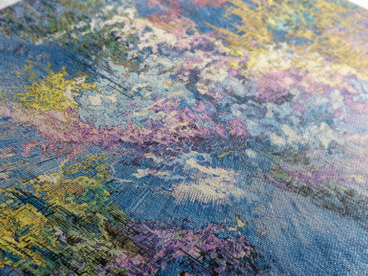Dreamy Blue Pink Abstract Landscape Wall Art, Modern Canvas Print, Textured Art Print, Soft Nature Home Decor Gift For Her
