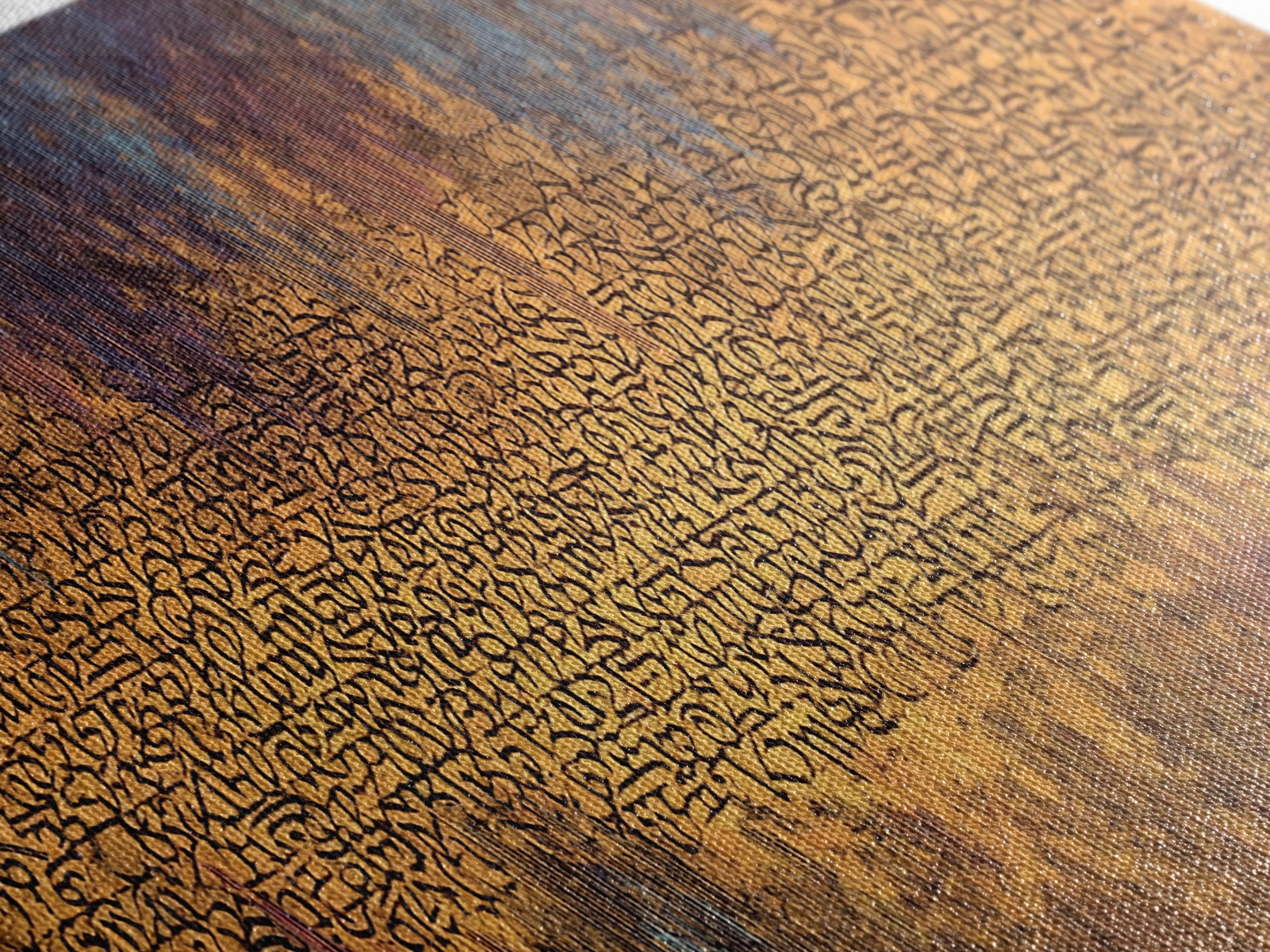 Golden Ancient Script Abstract Wall Art, African Inspired Calligraphy, Earth Tone Texture, Luxury Canvas Home Decor Gift