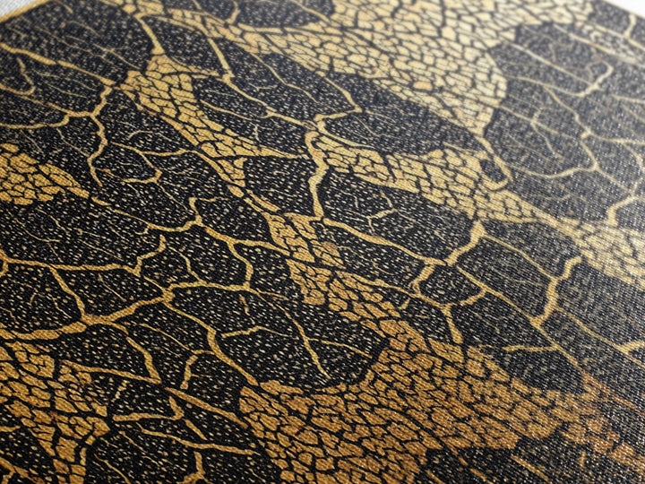 Gold And Black Giraffe Mosaic Canvas Print, African Safari Animal Pattern Wall Art, Luxury Tribal Decor, Earth Tone Artwork