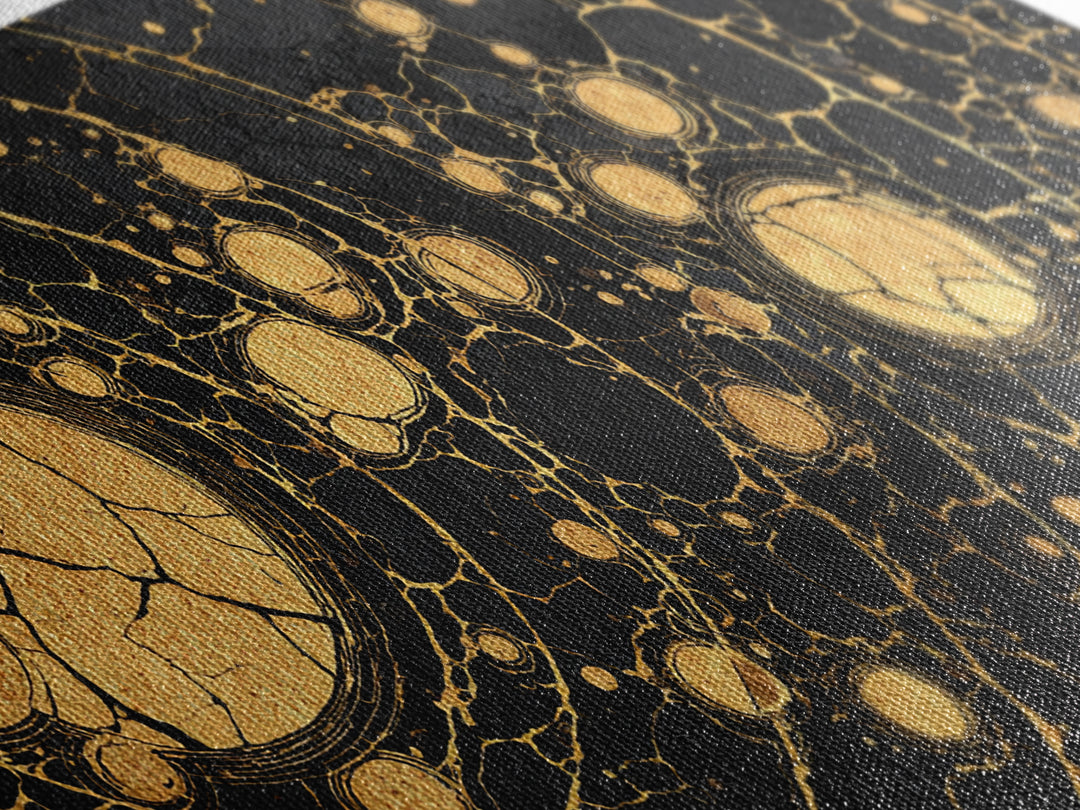 Black And Gold Abstract Circles Canvas Print, Luxury Modern African Art Decor, Geometric Wall Art, Statement Home Decor Gift