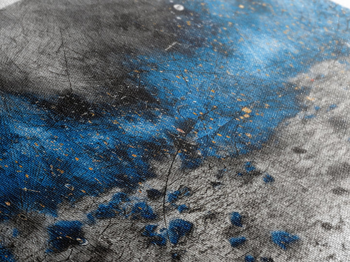 Blue Gray Textured Abstract Wall Art, Modern Landscape Painting, Contemporary Canvas Decor, Large Office Art, Elegant Home Decor
