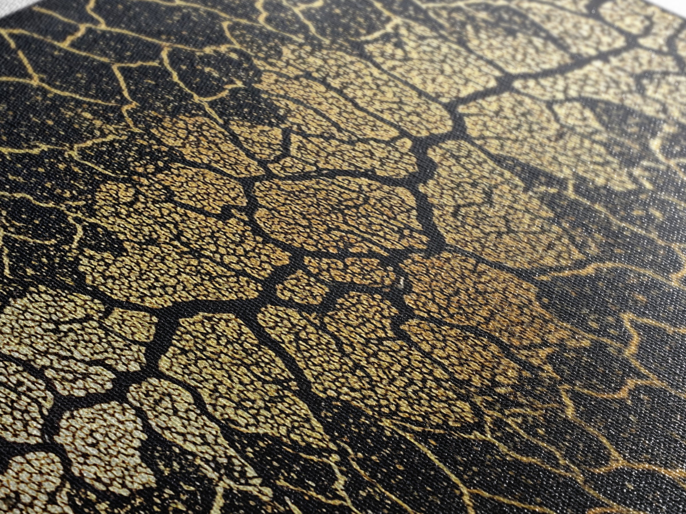 Black Gold Cracked Mosaic Wall Art, African Abstract Pattern, Luxury Canvas Decor, Earth Tone Statement Piece For Living Room