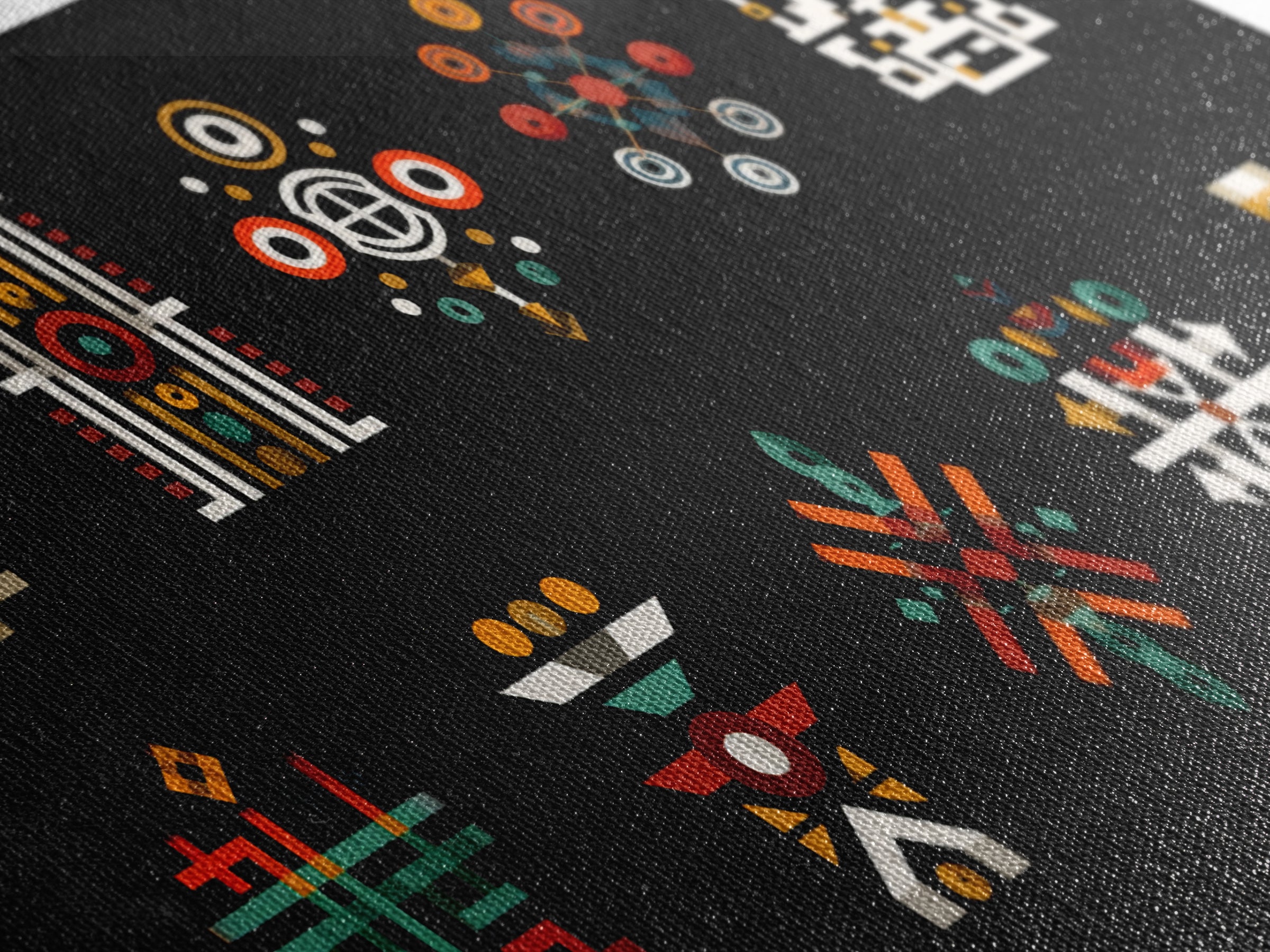 Modern African Geometric Symbols Wall Art, Abstract Tribal Patterns, Afrocentric Decor, Black Culture Art Canvas Print Set