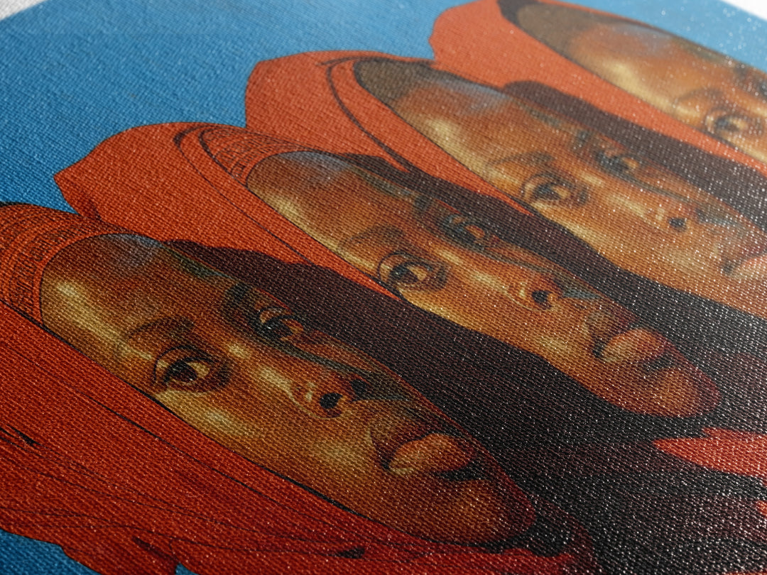 Four African Women In Red Headwraps Wall Art, Black Woman Canvas Print For Afrocentric Decor, Portrait Wall Art, And Gifts