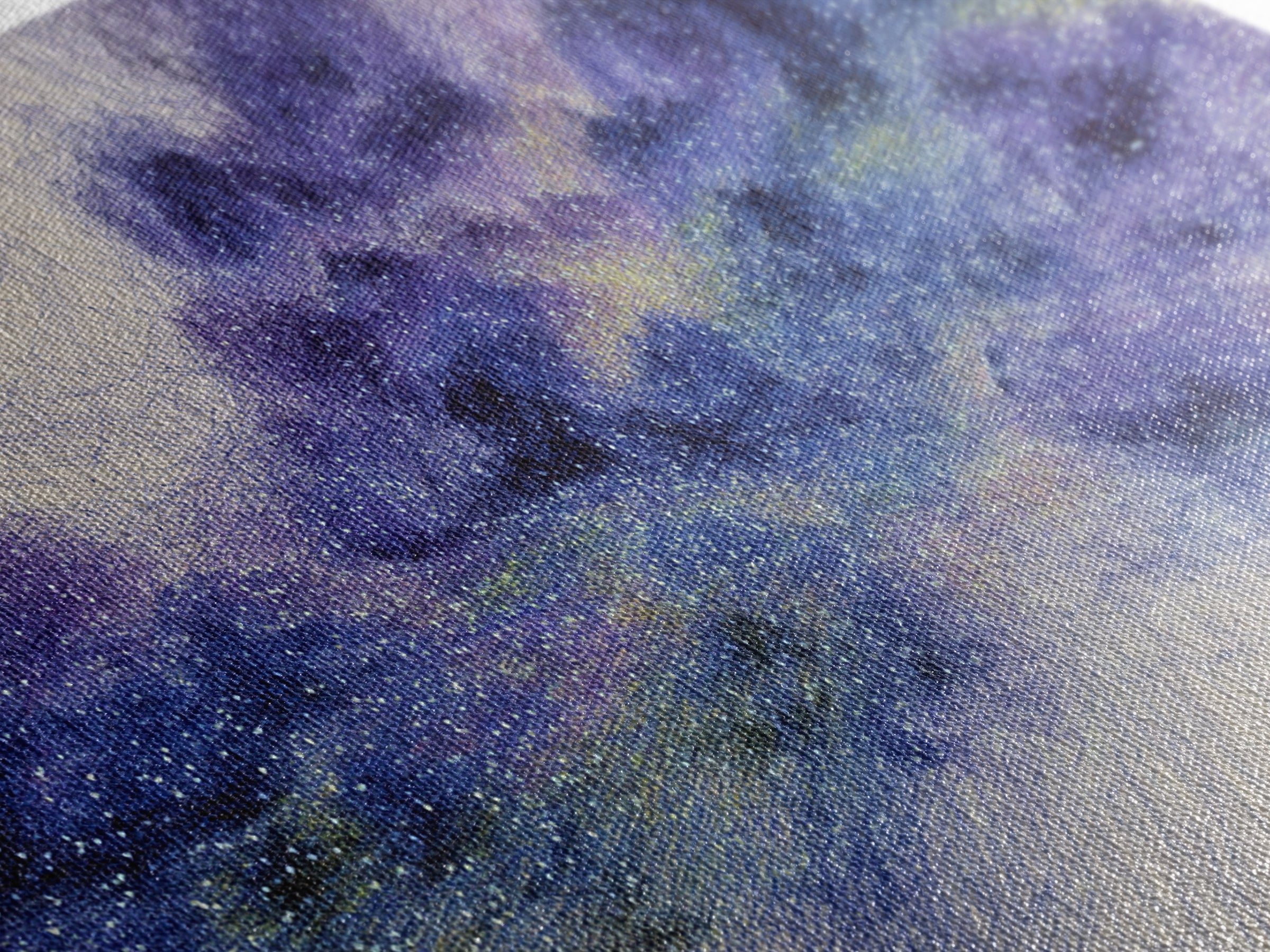 Purple Blue Starry Dreamy Nebula Abstract Wall Art, Cosmic Canvas Print, Modern Bedroom Decor, Spiritual Meditation Gift