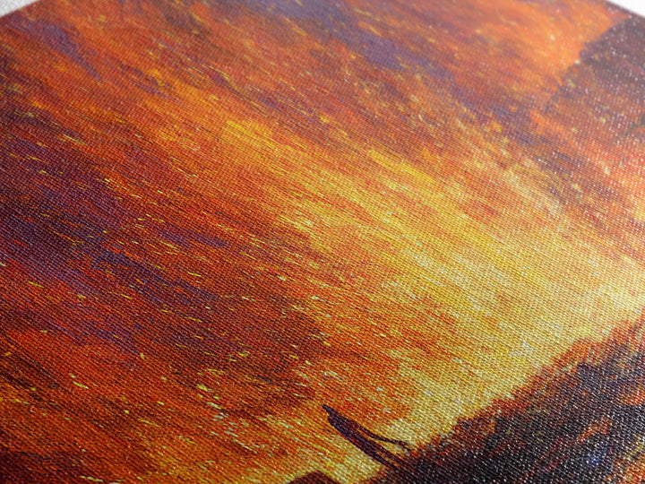 Molten Foundry Firestorm Framed Canvas Print, Fiery Industrial Wall Art, Orange Abstract Painting, Statement Living Room Decor