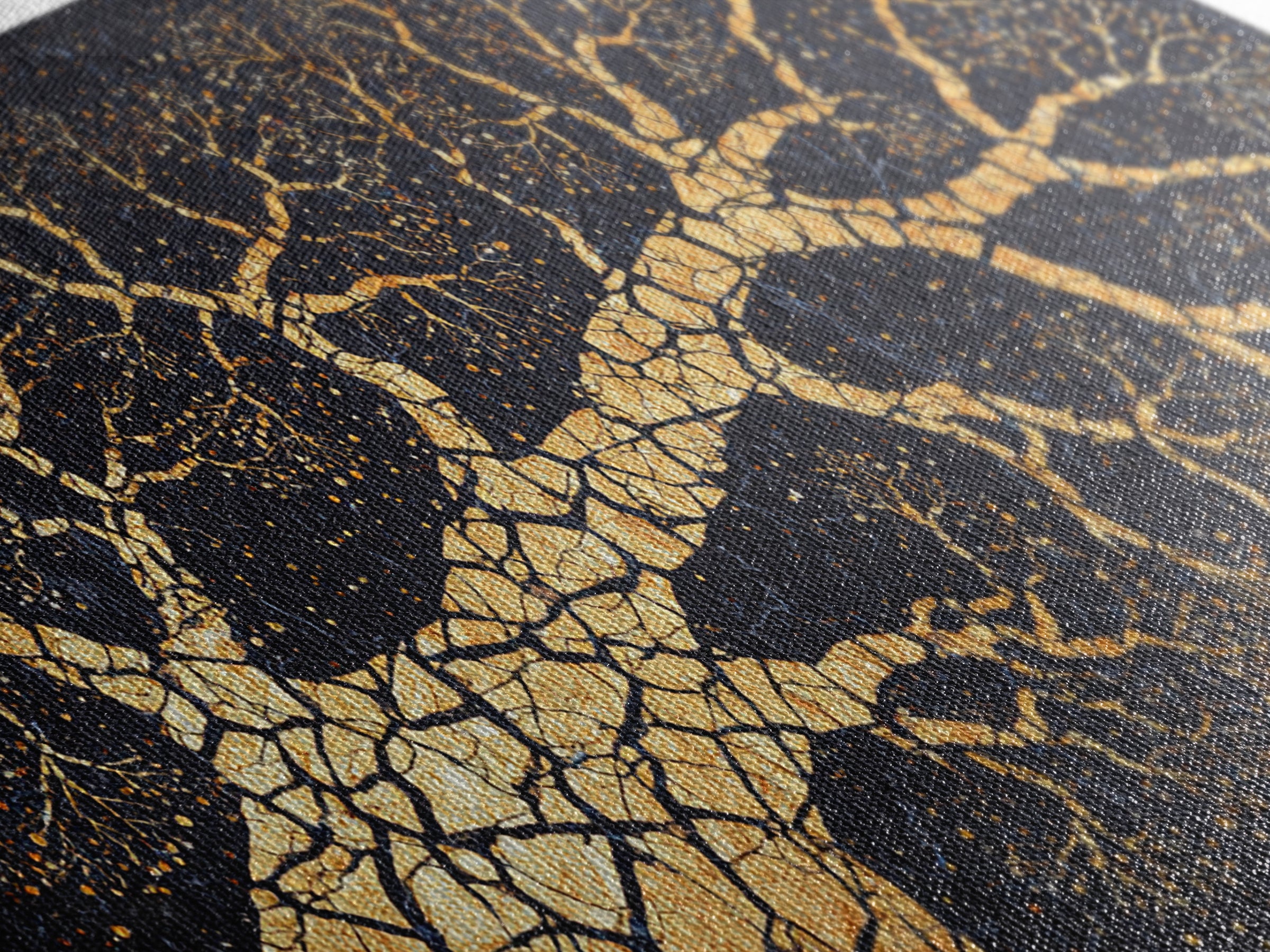 Golden Baobab Tree Branches On Black, African Tree Wall Art, Luxury Canvas Decor, Earth Tone Statement Home Decor Gift Idea